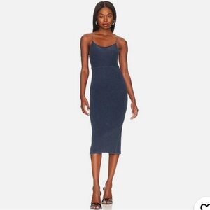 NBD Revolve Riley Blue Stonewash Midi Dress